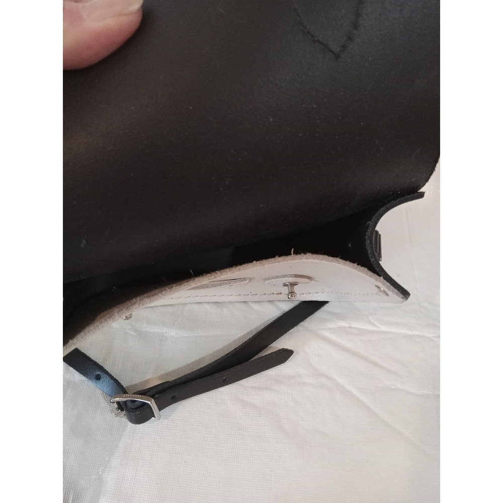 Cambridge Satchel Company Black Cream Leather Crossbody Bag Handmade GB - Picture 5 of 6